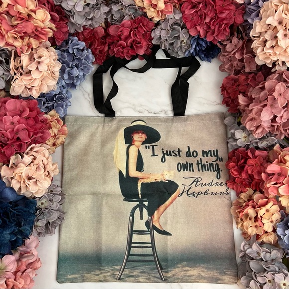 Eco-Friendly Audrey Hepburn Folding Tote Bag - Picture 2 of 15